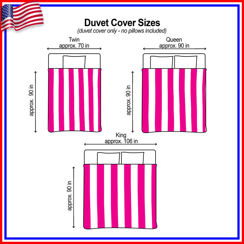 Pink White Stripes Duvet Covers, Grand lit