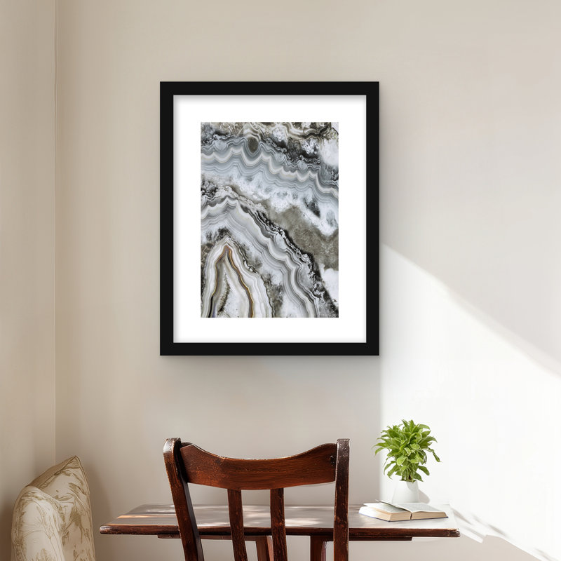 Abstract Geode - Brown Framed Matted Print for Home Decor
