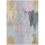 Tapis d'extérieur lavable et doré à motif abstrait lavande 5 pi x 8 pi