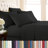 Southshore Fine Linens Vilano Springs Extra Deep Pocket 6-Piece Sheet Set, Ultra Soft Double-Brushed 110 GSM Microfiber Bedding, 21-Inch Deep Pocket, 4 Pillowcases, Queen, Black-86340224-86340213