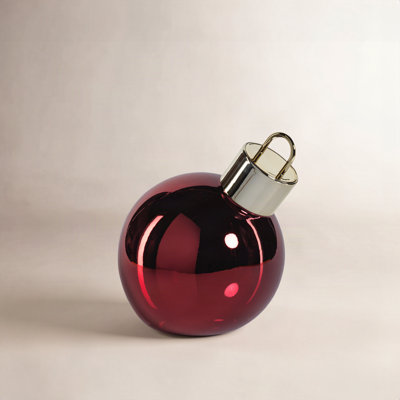 Lighted Glass Slanted Ball Holiday Accent