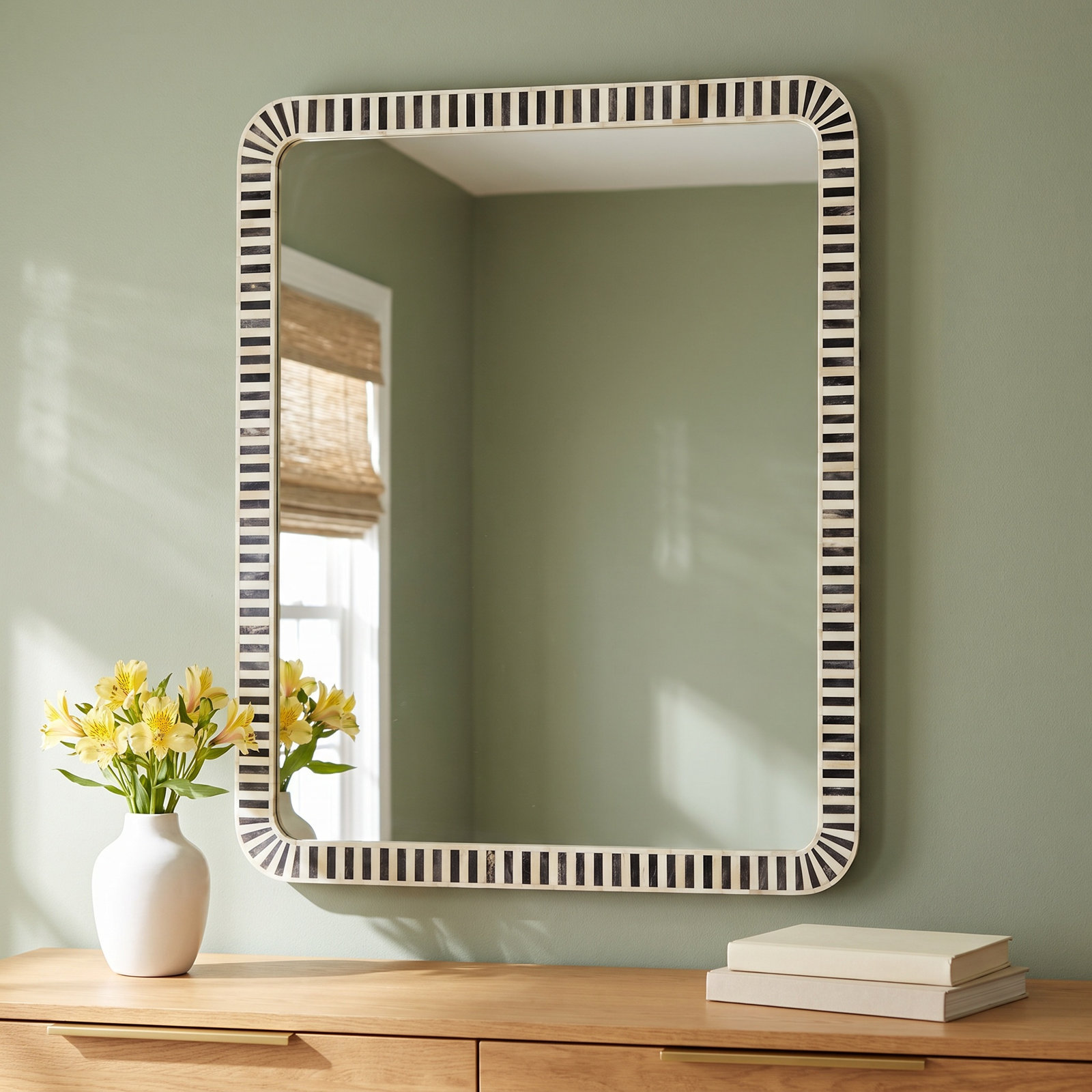 Donham Bone Rectangular Wall Mirror