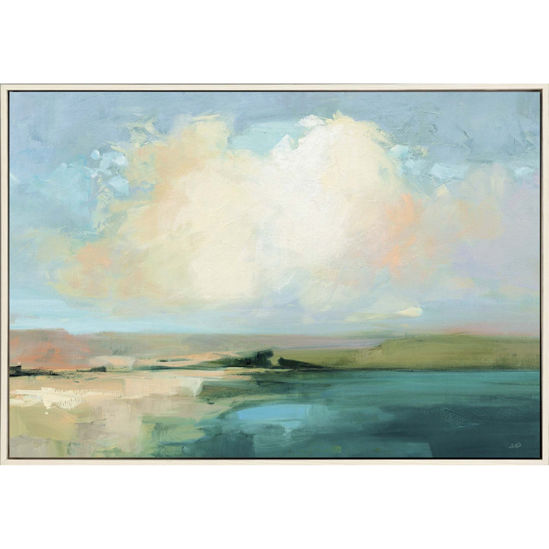 «Coastal Sky», toile blanche avec cadre flottant