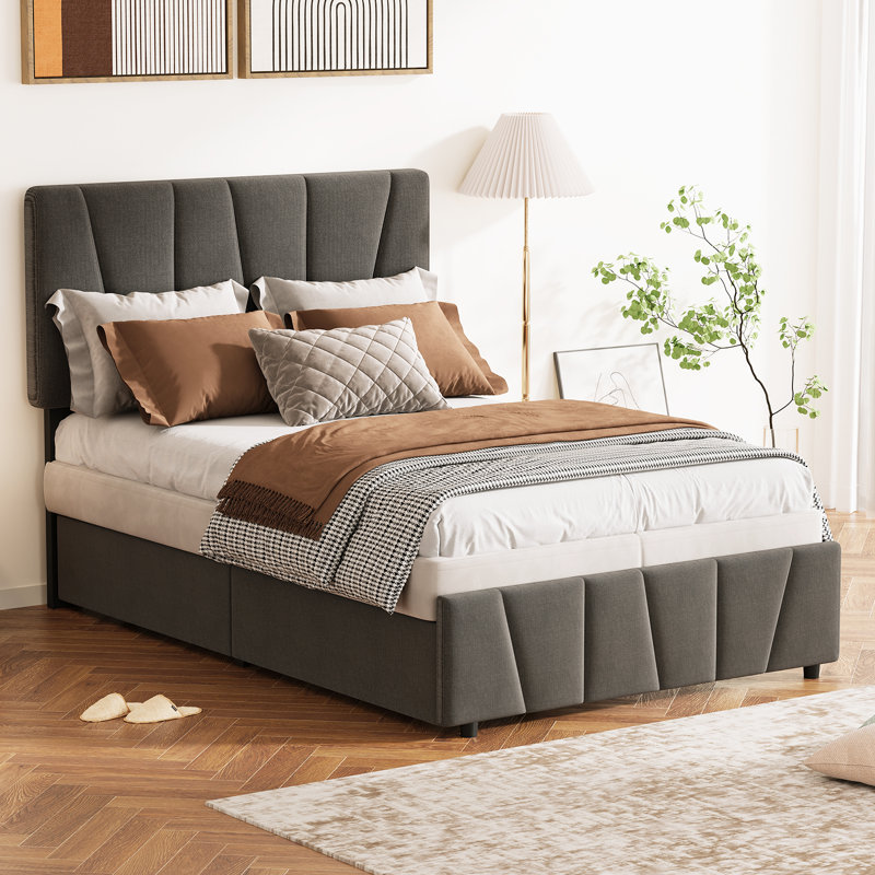 Structure de lit simple 75 po Beige Modern