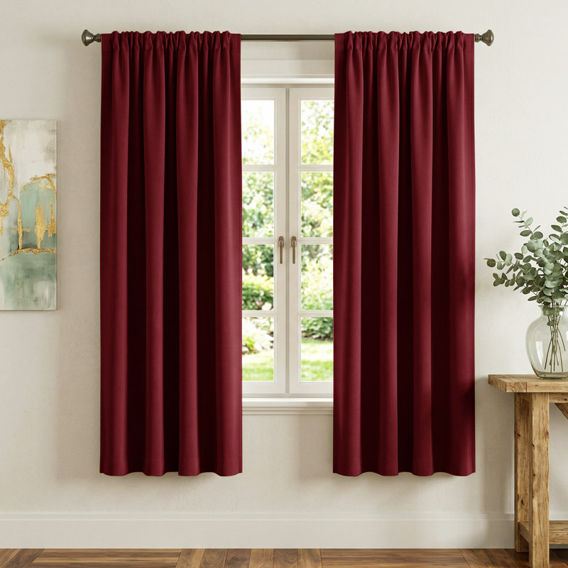 Blackout Curtains for Bedroom, Thermal Insulated Drapes Rod Pocket Privacy Protected Window Panels for Living Room, 2 Panels
