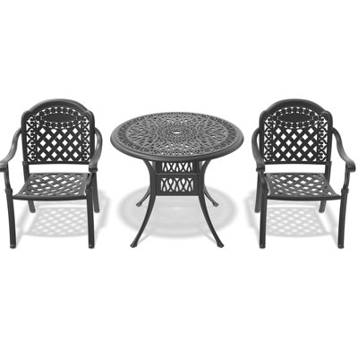 3 chaises en aluminium coulé avec dossier confortable et siège ergonomique