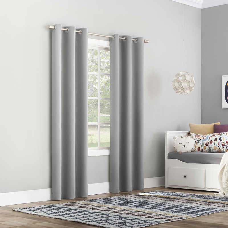 Oslo Theater Grade Extreme 100% Blackout Grommet Curtain Panel, Silver Gray, 52" W x 95" L