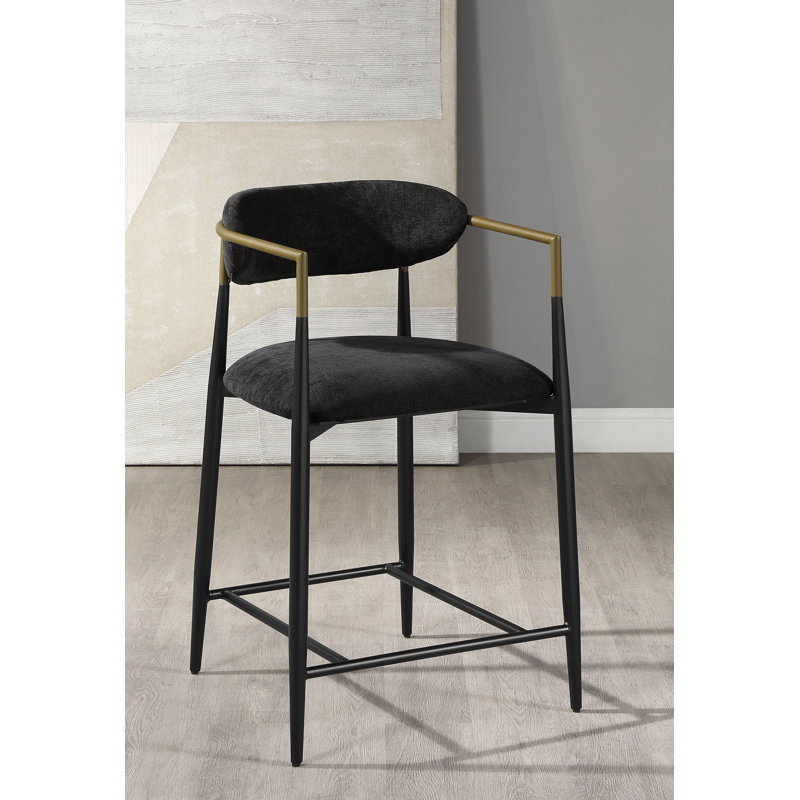 Chaise à hauteur de comptoir avec accoudoirs, Noir, noir, noir, noir, 2