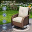 Chaise de patio pivotante à dossier haut en osier toutes saisons avec coussins All Weather