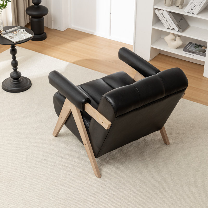 Fauteuil Chenice, Similicuir noir