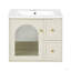 Ensemble de meuble-lavabo mural 24 po pour petit espace, armoire de salle de bain avec lavabo en céramique, 2 tiroirs et 1 porte à fermeture en douceur-1728187883