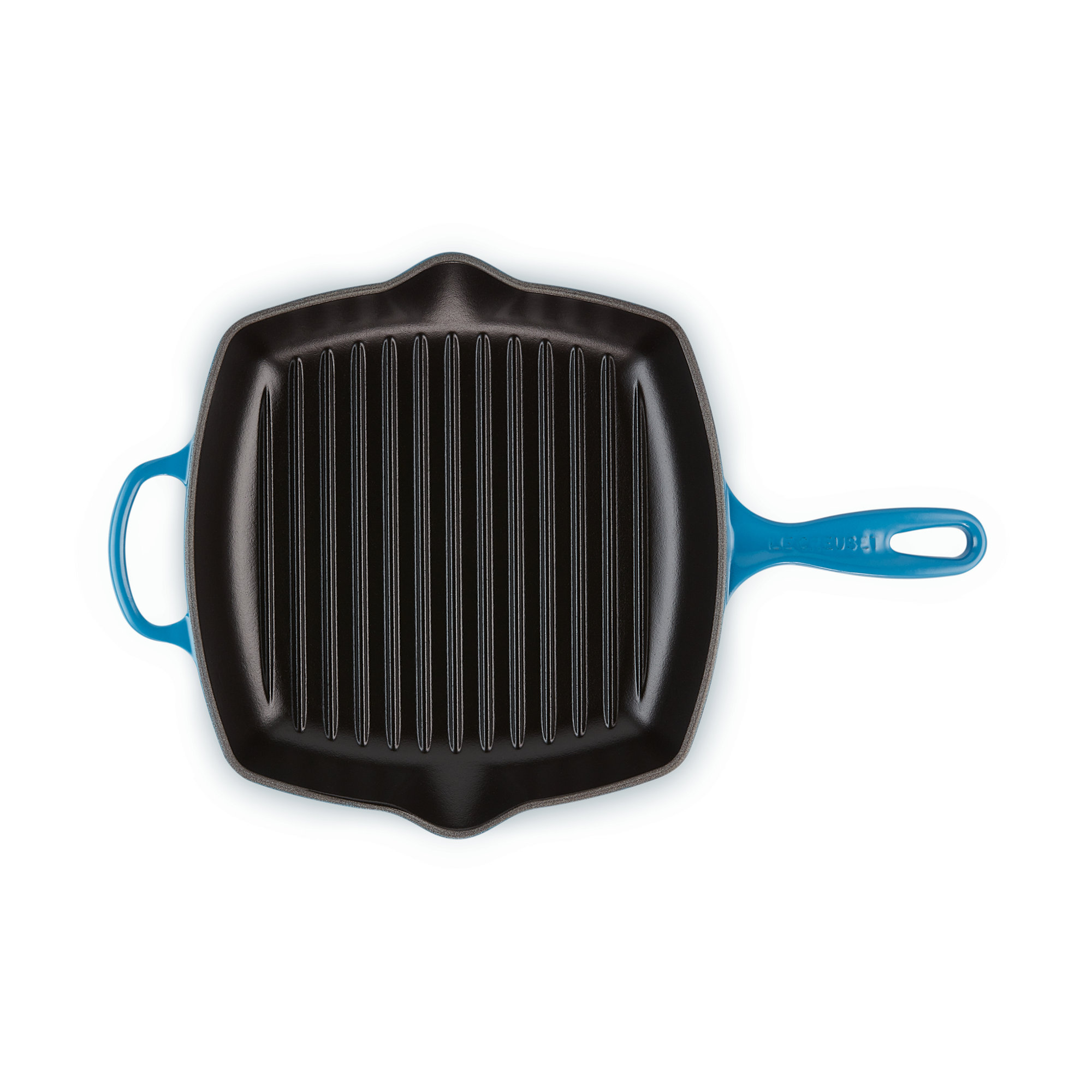 Le Creuset Enameled Cast Iron Signature 10.25" Square Skillet Grill, Marseille Blue
