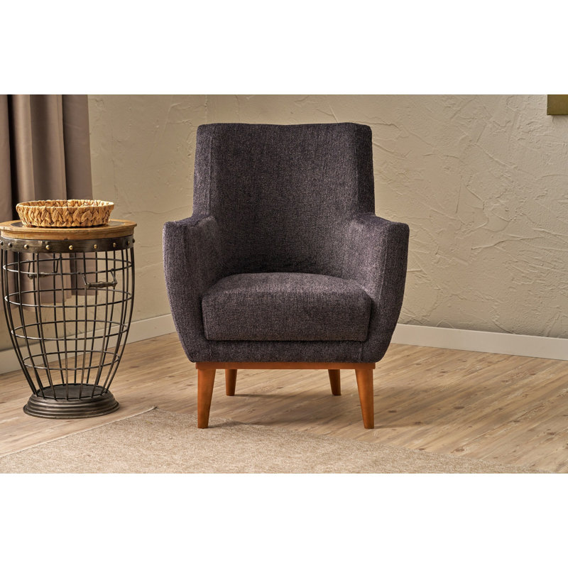Fauteuil à oreilles, Mélange de polyester gris foncé