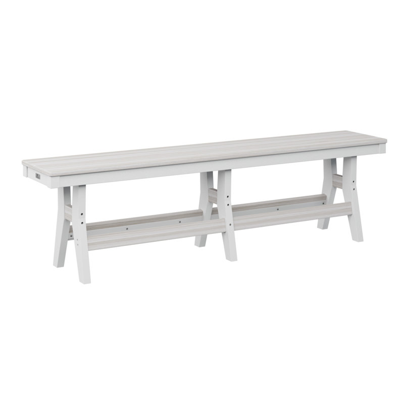 Banc de comptoir de 66 po Berlin Gardens Harbor, H 22,5 po x l 66 po x P 12,5 po, Coquillage / Blanc