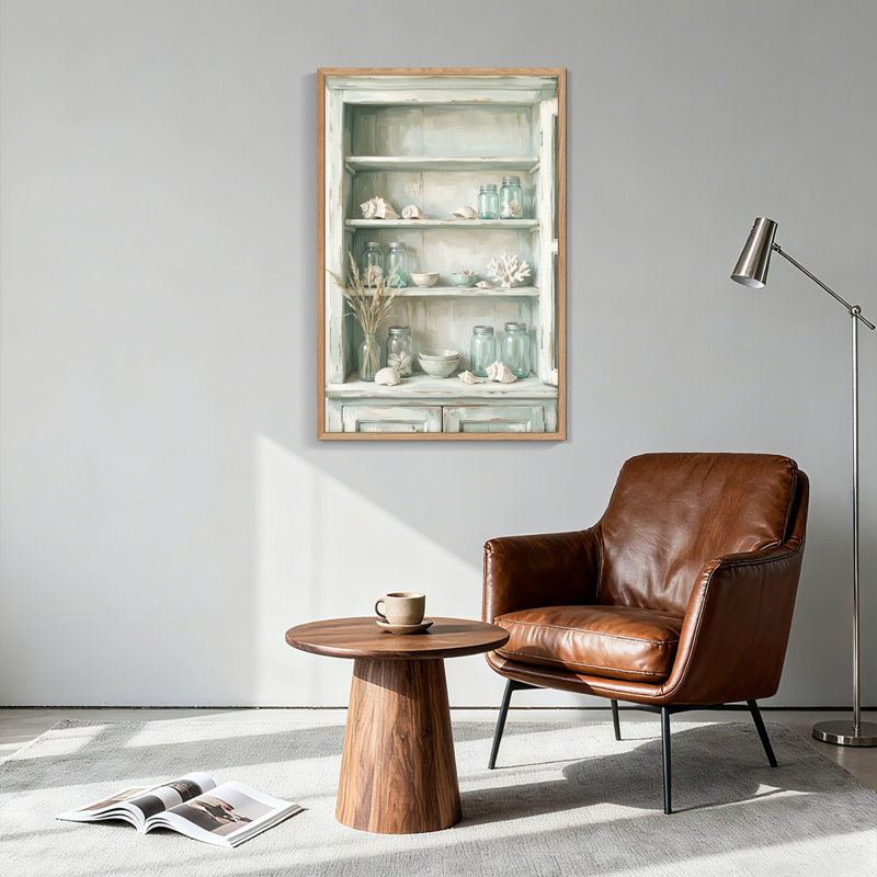 Tablette côtière, reproduction d'art sur toile, ensemble de 1, 36"H x 24"W, Natural