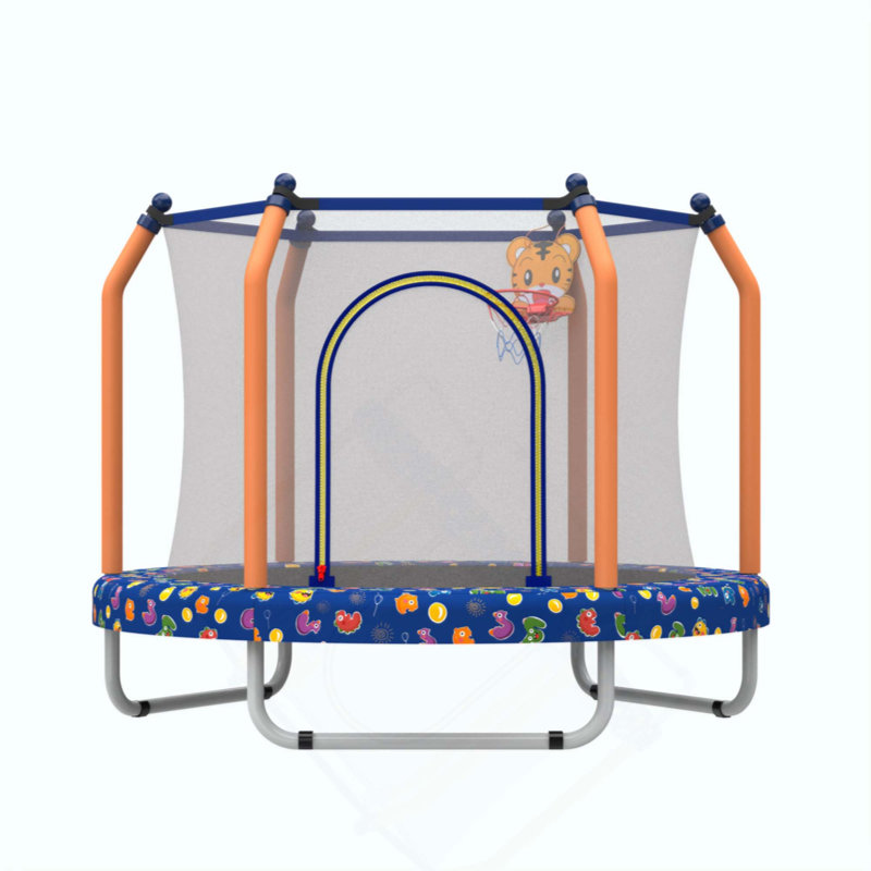 Trampoline pour enfants, intérieur et extérieur, petit trampoline pour tout-petits avec panier de basketball