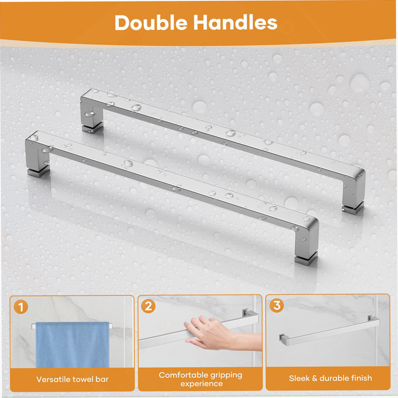 Double Sliding Frameless Shower Door, Tempered Glass Door For Home, Brushed Nickel