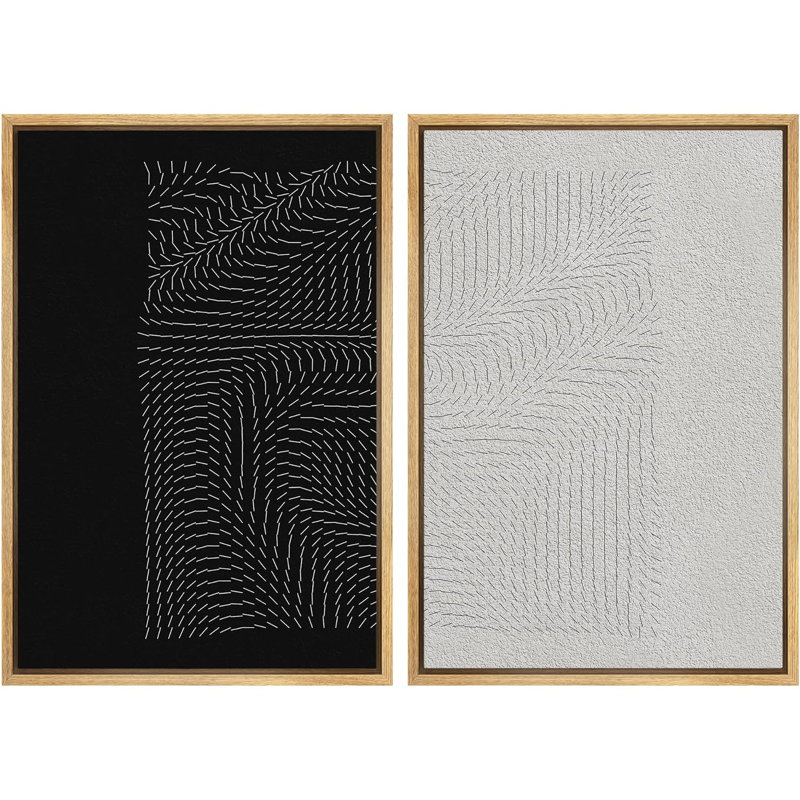 Motif géométrique de lignes géométriques minimalistes de lignes abstraites, Naturel, H 24 po x l 32 po