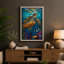 Turtle in Stained Glass Coastal - Wrapped Canvas-632273987-632274012