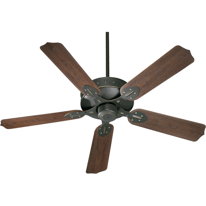 Ventilateur de plafond 52 pouces Wojtowicz, Ancien Monde avec pales en noyer