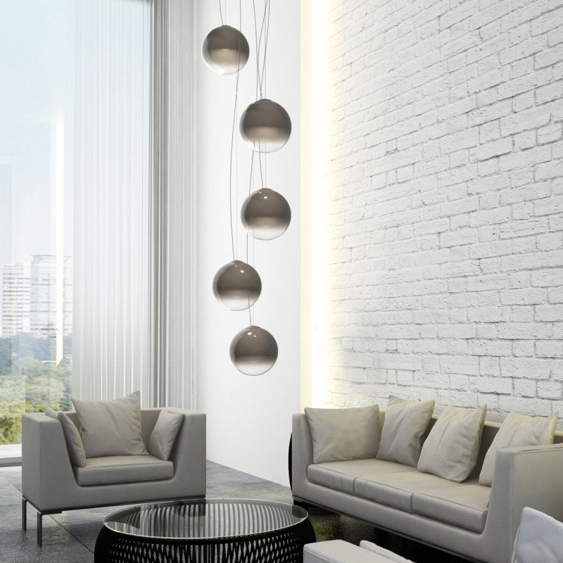Smoke - 13.75 Inch One Light Pendant, Smokey Gray, 98.44" H x 9.69" W x 9.69" D