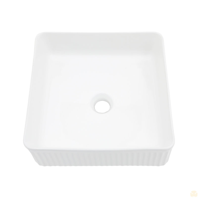 Lavabo de salle de bain vasque carré en céramique 15,69 "X 15,69"