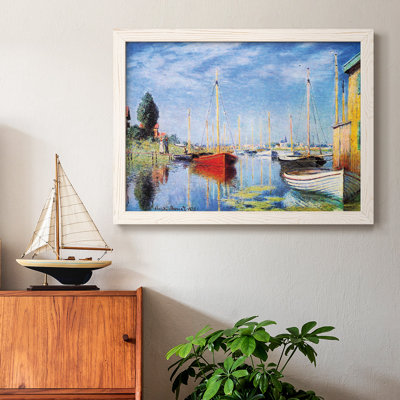 Bateaux de plaisance à Argenteuil par Monet - Toile tendue avec châssis rustique