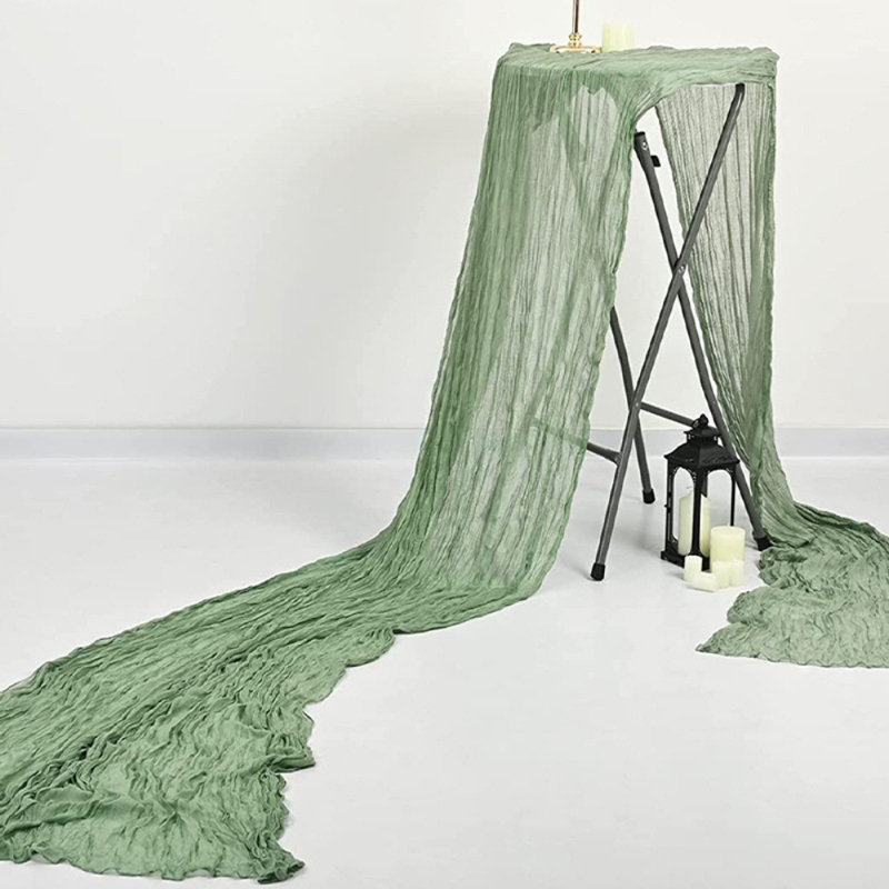 Chemin de table rectangulaire en polyester Nini, Vert
