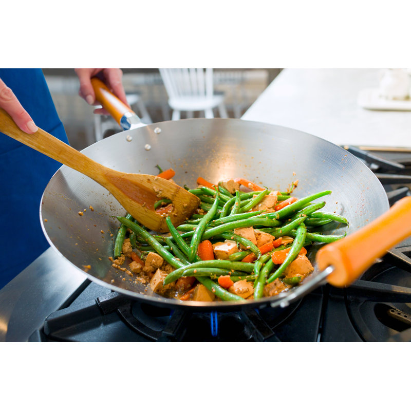 Ken Hom 14-Inch Carbon Steel Wok with Wooden Handle