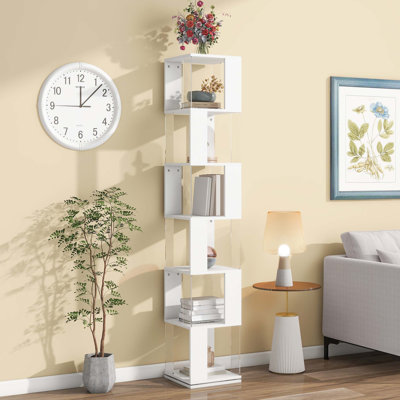 Bibliothèque rotative avec plaque en acrylique, base anti-basculement, multifonction pour le salon et les étudiants