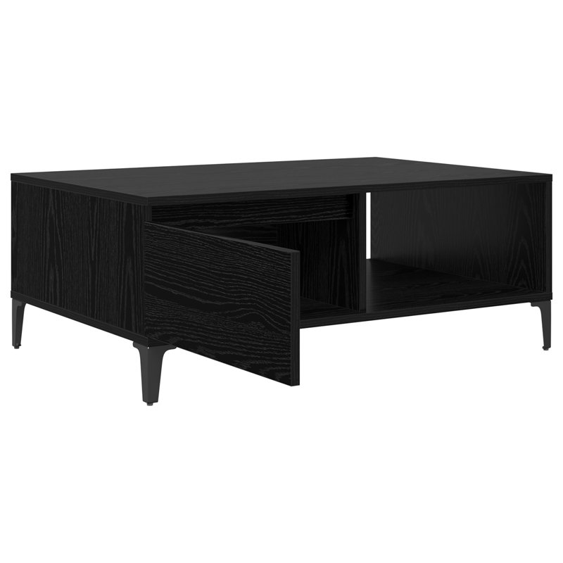Coffee Table Couch Tea Side Table Chipboard, Black Oak, Black Oak