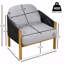 Fauteuil club d'extérieur, corde en bois gris foncé avec coussin gris-1952679516-1952679517