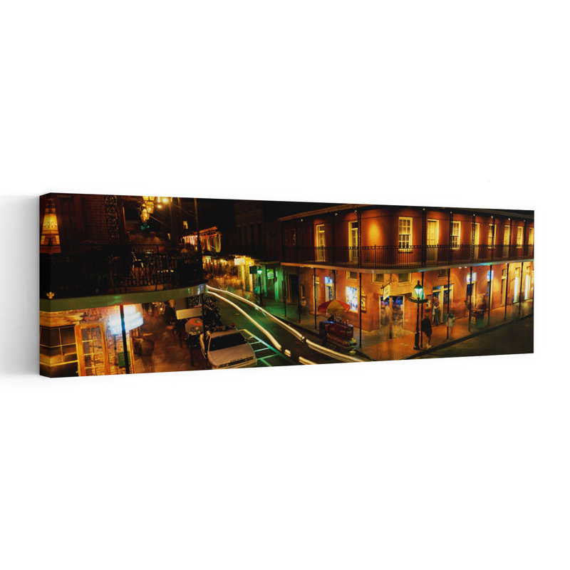 Bourbon Street New Orleans LA 1 Piece Wrapped Canvas Panoramic Wall Art, 50.8 cm H x 152.4 cm W