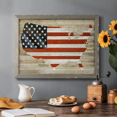 Drapeau américain encadré sur toile