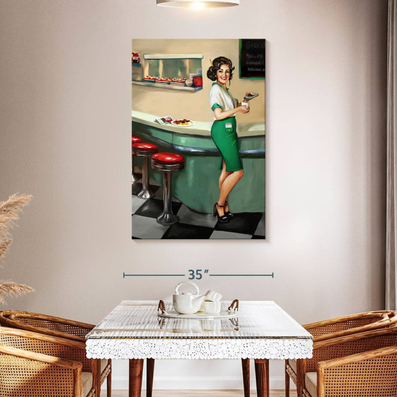 Leisha Diner Waitress, 24" H x 16" W