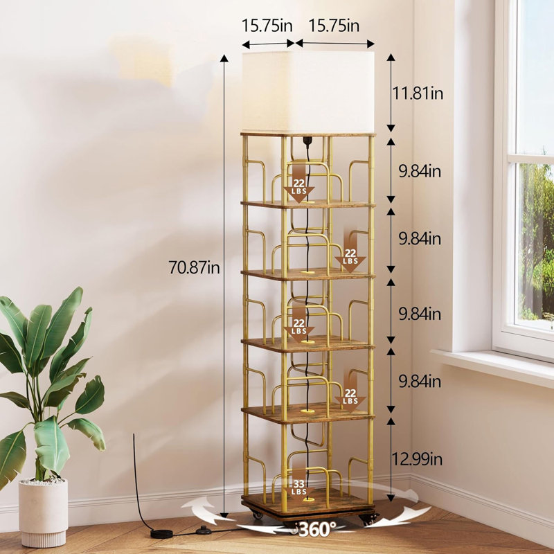 180cm H x 40cm W Standard Bookcase, Brown, (5 Shelves) 180cm. H x 40cm. W x 40cm. D