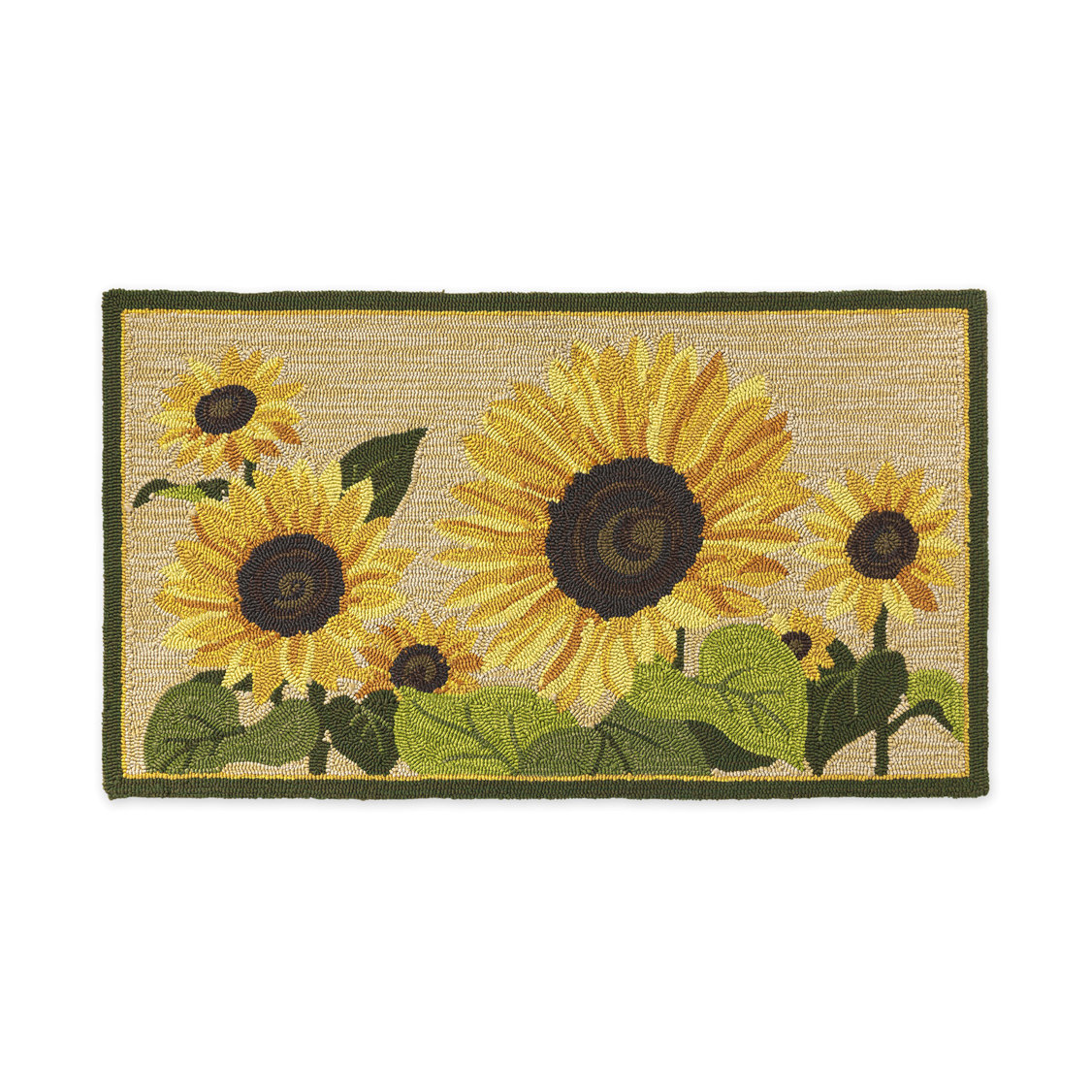 August Grove Indoor Outdoor Hooked Rug Sunflower Garden 24