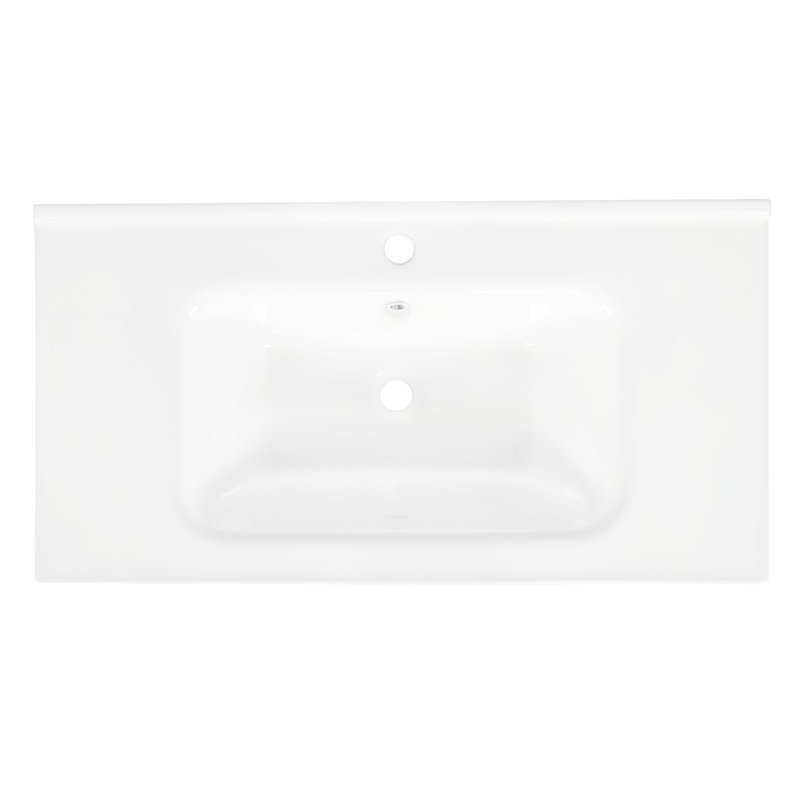 Lavabo 35,6 "en céramique blanche, sans armoire | Idée cadeau
