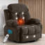 Fauteuil inclinable de massage pivotant à 360 ° - Acupression et chauffage à 8 points - Revêtement en velours - Poches de rangement - Contrôle manuel?-594332938