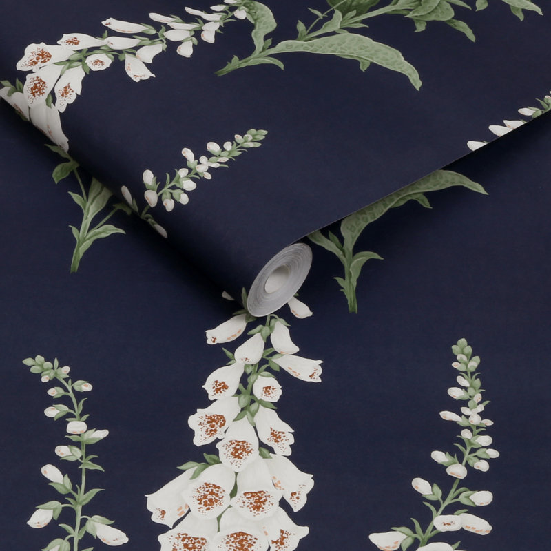  Papier peint Foxglove Midnight, Bleu