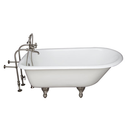 67'' x 30'' Freestanding Soaking Cast Iron Bathtub