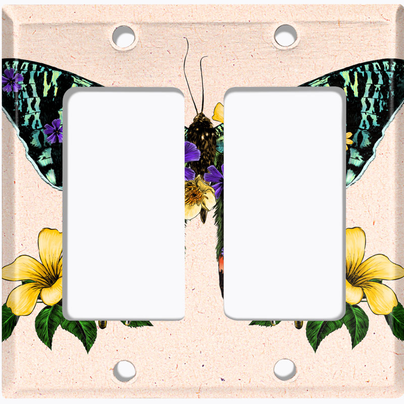 Plaque murale d'interrupteur à bascule Green Butterfly