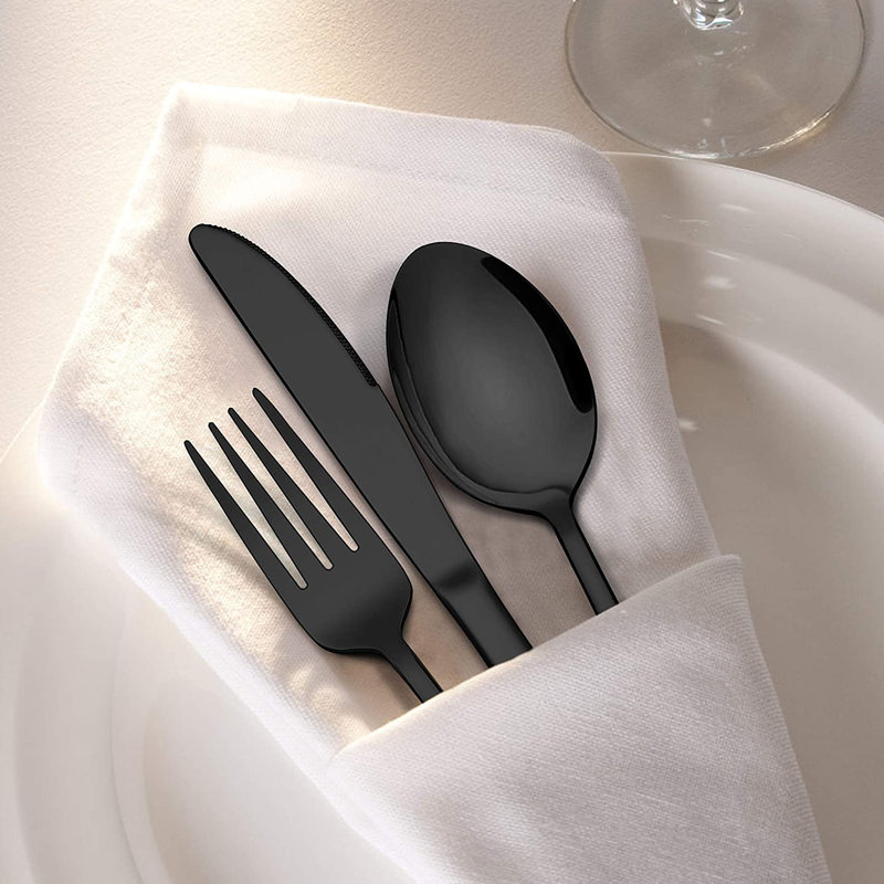 Wade Logan® Beckwourth Stainless Steel Flatware Set - Service for 4, Black