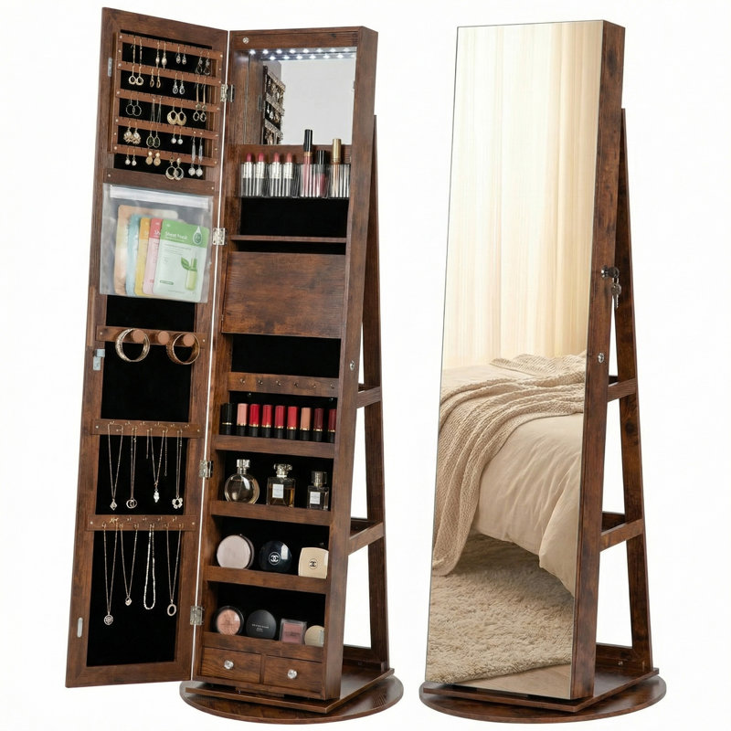 Armoire à bijoux 63 po 63 po, Brown