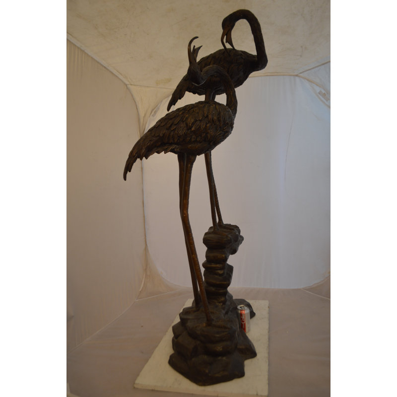 Bronze Pair of Flamingos Fountain