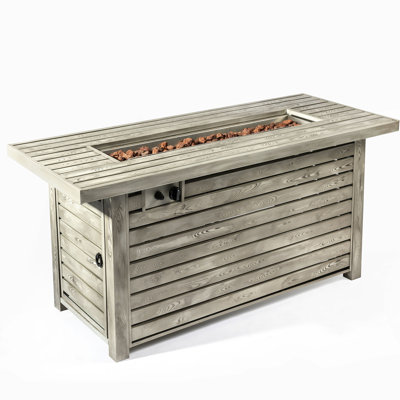 Table de feu en acier de 54 pouces avec housse de pluie incluse et allumeur électronique à profondeur de bol 2,2 pouces au propane Lava Rocks