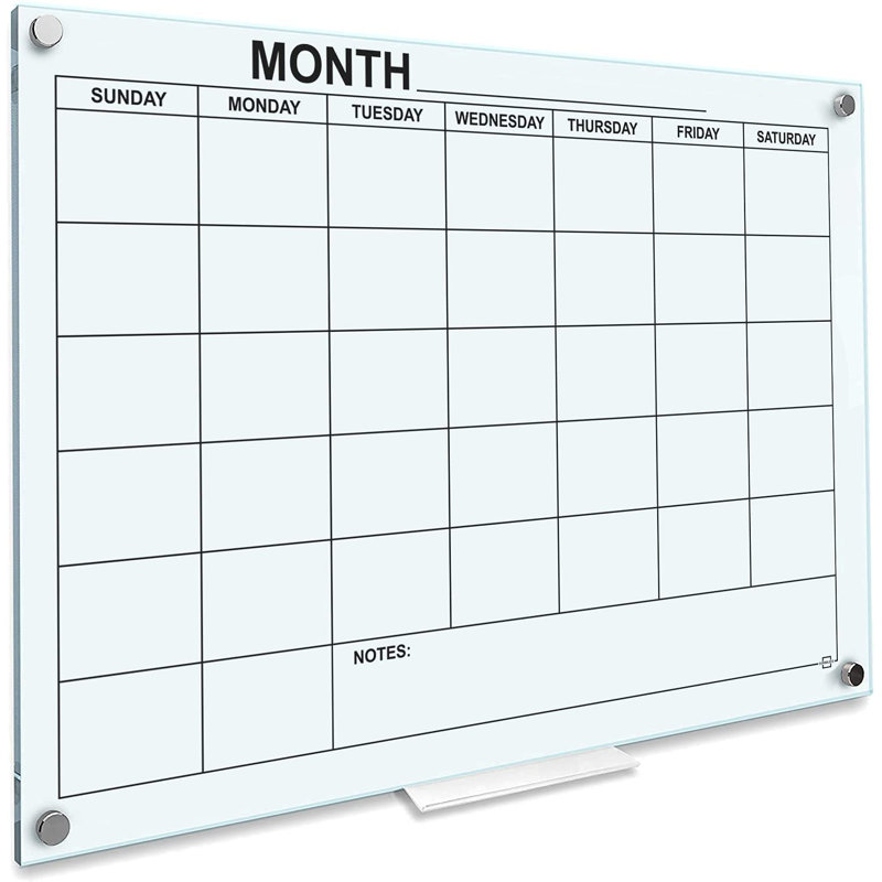Wall Mounted Monthly Glass Calendar 34" x46"