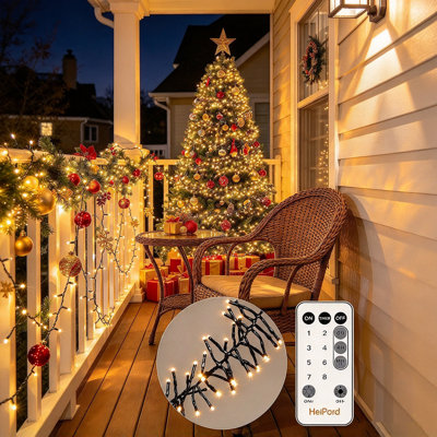 1000 LED 49 FT Cluster Christmas Lights, Plug in Warm White Holiday Lights for Xmas Tree, Wreath, Party, Home Decoration