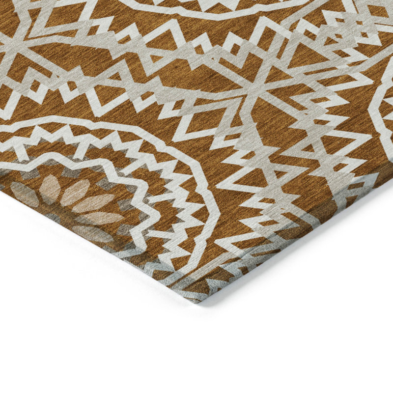 Tapis intérieur / extérieur en polyester tissé à la machine Kawon, Rectangle 2 pi 6 po x 3 pi 10 po