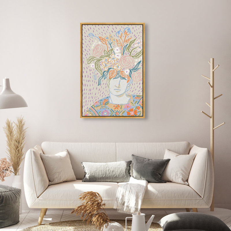 Flourishing Print by Oliver Gal, 31"H x 21"W, Gold Floater Frame